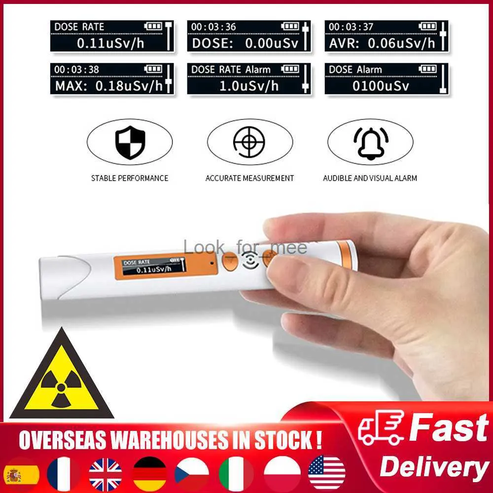 Detector de radiação nuclear tipo caneta Raio X Raio Y -Ray Beta Monitoramento gama Taxa de dose Alarme de luz sonora Geiger Contador Dosímetro HKD230826