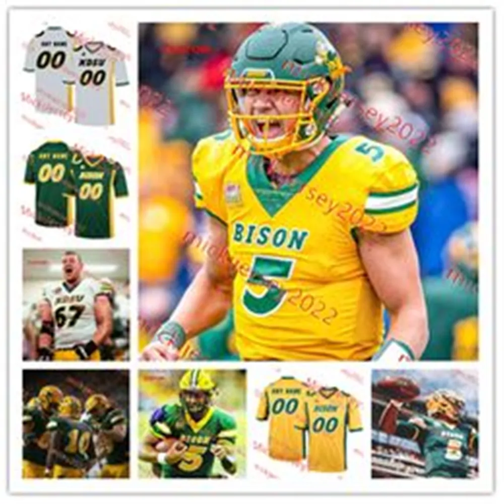 North Dakota State Bison Football Jersey 90 Mojo Weerts 99 Hunter Zenzen 10 Marcus Sheppard 7 Cam Miller NDSU Jerseys Personalizado Costura Mens Juventude