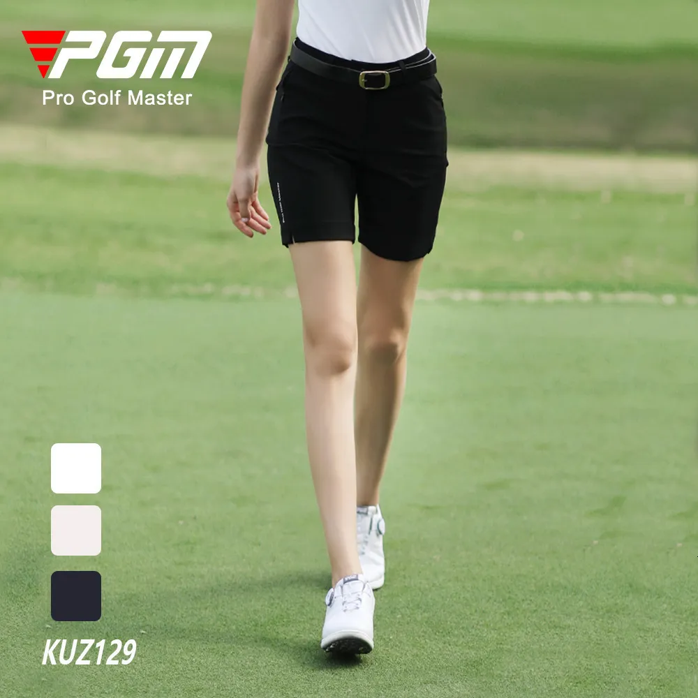 Kvinnors shorts PGM Kvinnor Summer Golf Shorts Pants Elastic Waterproof Half Trousers Zip Pocket Ladies Sports Clothing Wear Tennis Kuz129 230825