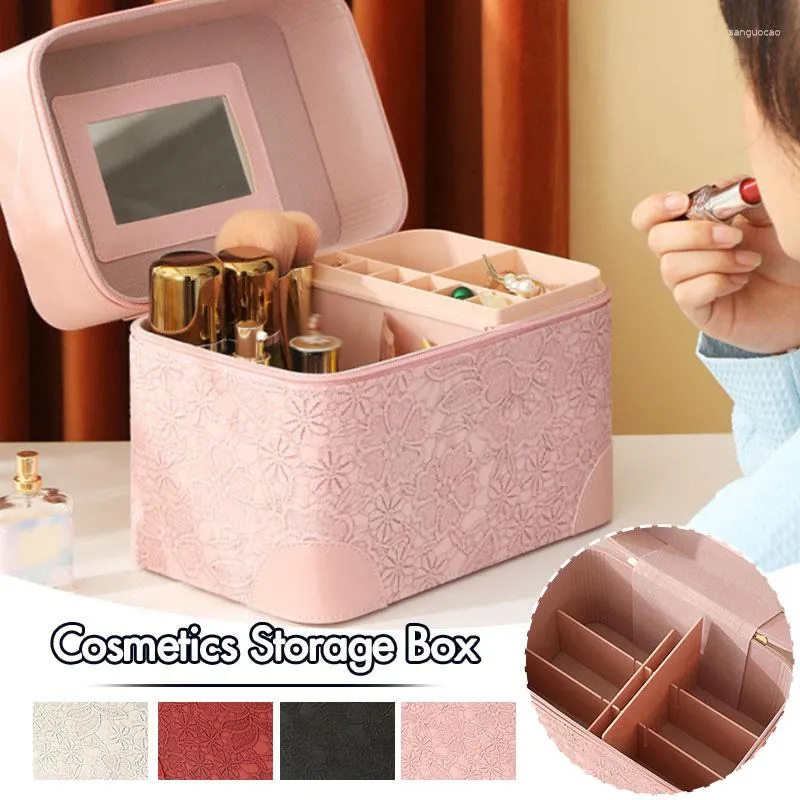 Caja Organizadora Maquillaje Con Gavetas De Multifuncional, Rosa