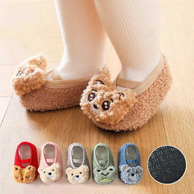 First Walkers Boys Girls Winte Warm Sneakers Anti-Slip Socks Socks Baby Floor Socks Pierwszy spacer Niepoślizgowy Noworodki kreskówkowe podgrzewacze nóg L0826