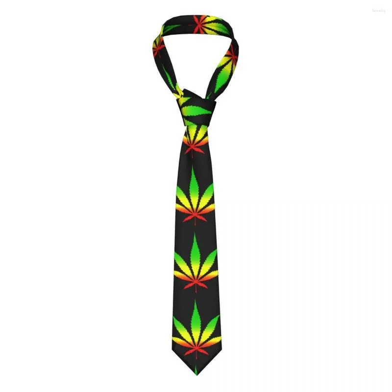 Noeuds papillon cravate pour hommes cravates slim formelles classiques feuilles colorées pour hommes Rasta mariage gentleman étroit