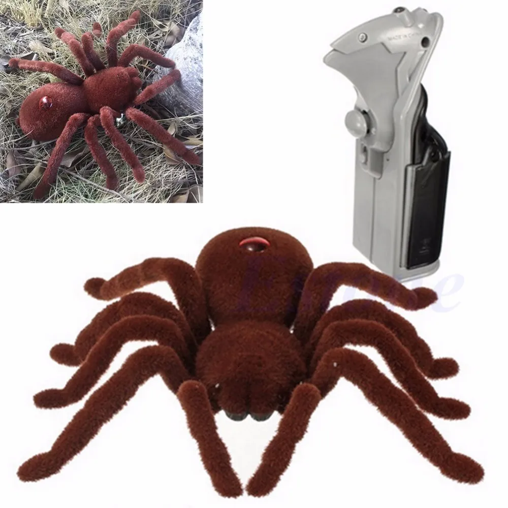 ElectricRC Animals Scary Fjärrkontroll CREEPY SOFT PLUSH SPIDER INFROD RC Tarantula Toy Kid Gift 230825