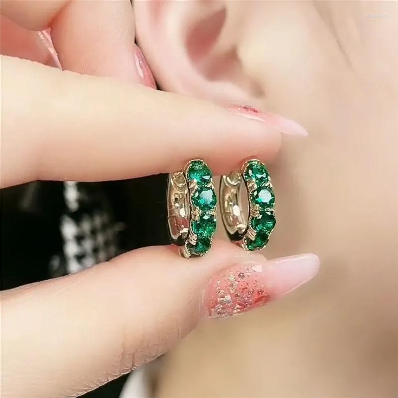 Pendientes colgantes de circonita verde para mujer, orejera sencilla y exquisita, moda distintiva, uso diario de verano, joyería de fiesta, regalo de cumpleaños