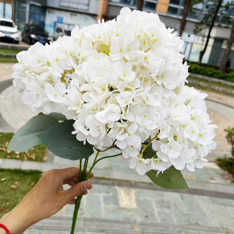 Couronnes de fleurs décoratives grand hortensia artificiel macrophylla vraiment toucher grosse tête bricolage bouquet de mariée maison jardin accessoires de fête de mariage 230825