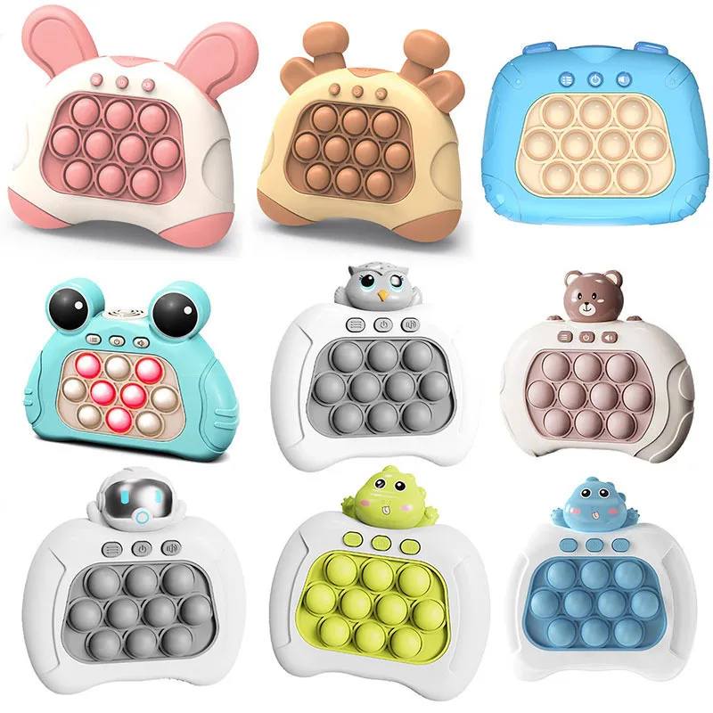 Cartoon Animal Quick Push Bubble Fidget Toy Stress Relief Pop Game for  Kids, Frog, Dinosaur, Owl Sensory Toys for Anxiety Relief, Fun Gifts