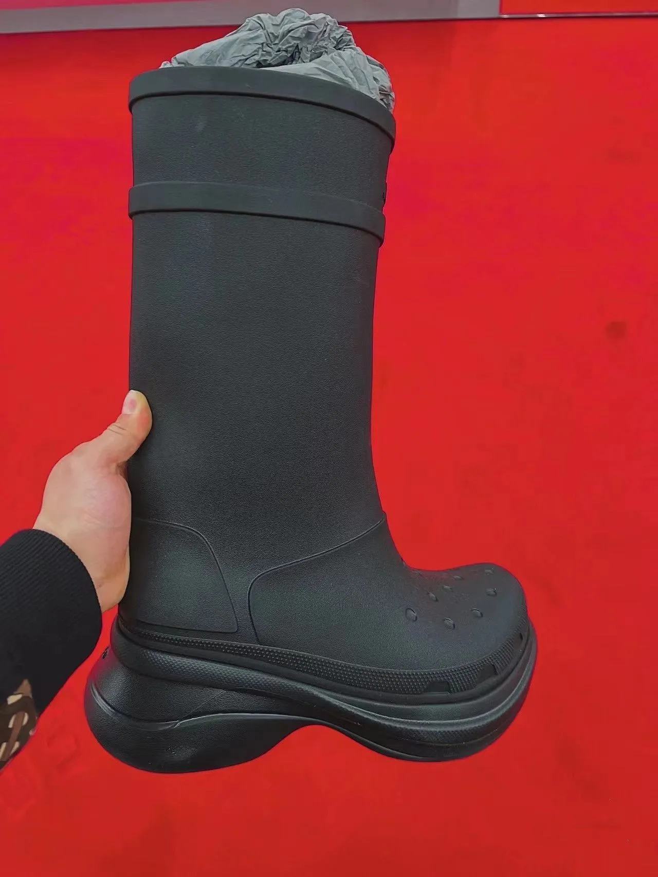 2023Top designer CROSS rain boots rubber round head luxury waterproof jointly 01