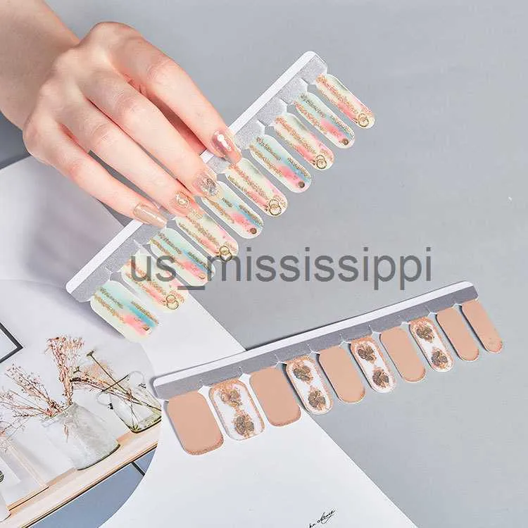 Fałszywe paznokcie nagie różowe n brokat proszkowe cekiny mody paznokcie naklejki na kolekcję manicure manicure paski do paznokci Paski do wystroju imprezowego x0826