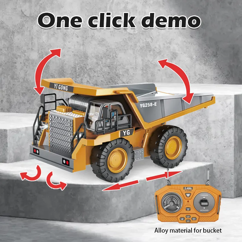1 24 Alloy RC Dump Truck Excavator Forklift 9CH Remote Control Engineering Vehicle Toys For Boys From Shu08 12.13 DHgate.Com