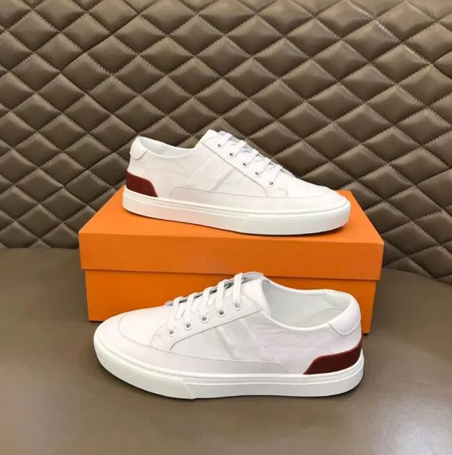 Designer de luxo branco preto couro bezerro nappa portofino tênis sapatos!! Marcas de alta qualidade conforto tênis ao ar livre masculino casual caminhada EU38-45.BOX