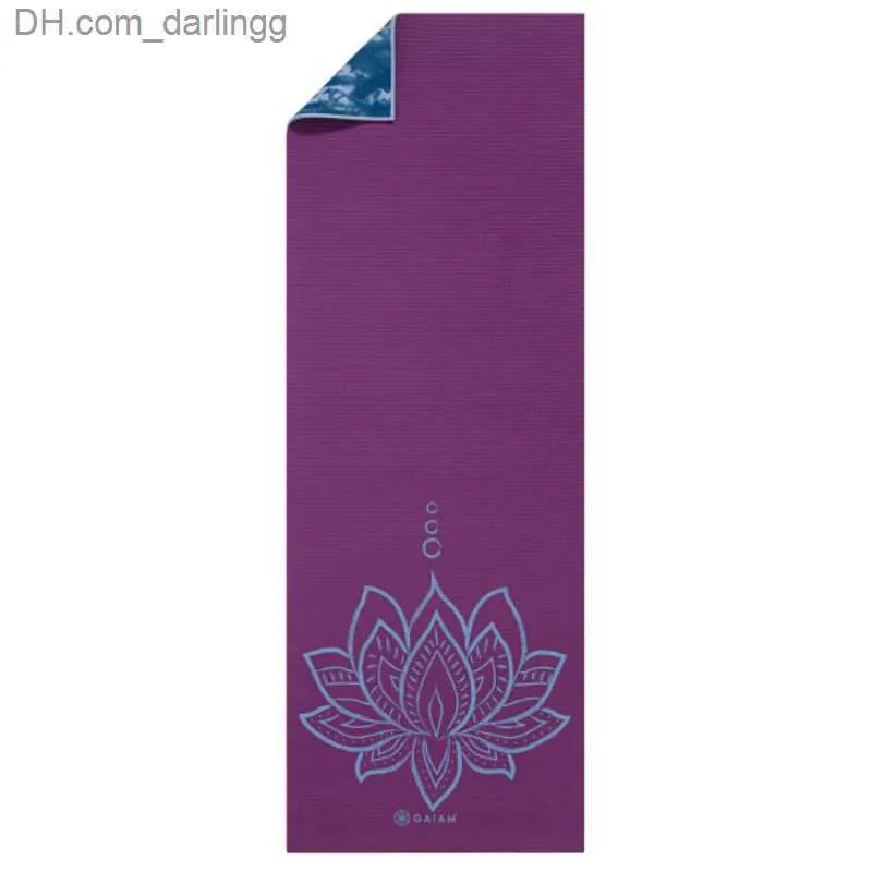 Gaiam Premium Reversible Purple Lotus Lotus Yoga Mat 6mm Workout Area With  Accessories Q230826 From Darlingg, $15.75