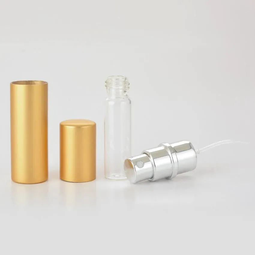 Ny spray parfymflaskor bärbar metallfodral mini parfymer sub-flaskande kompakt atomiser doft resor återfyllbara kosmetiska flaskor 5 ml