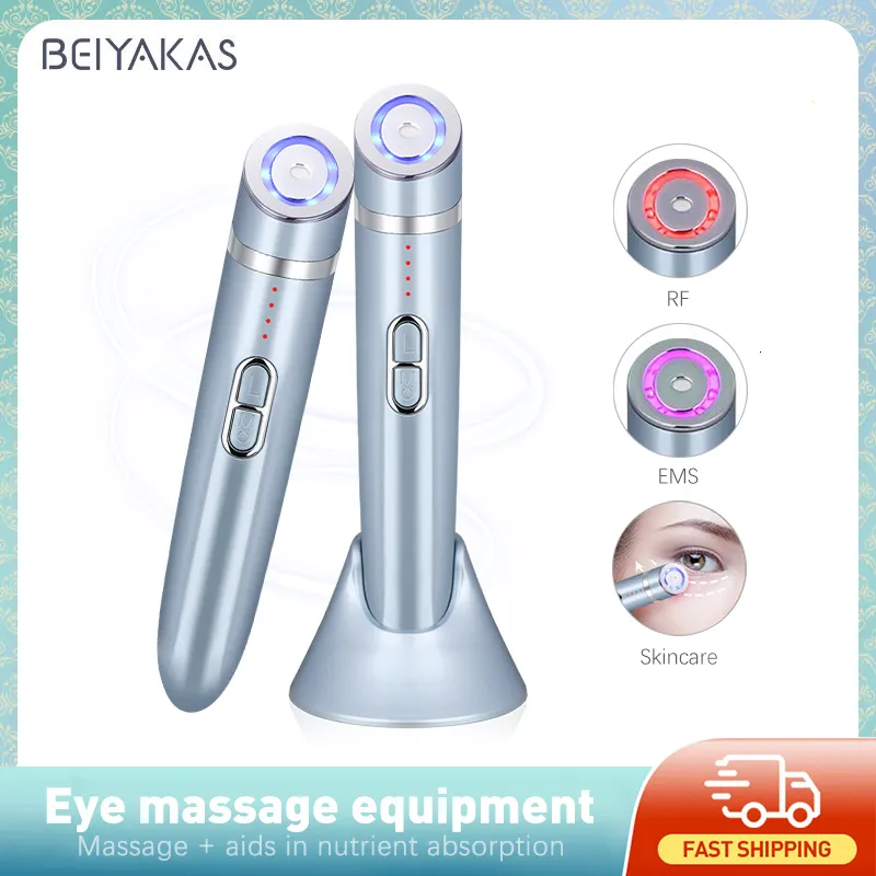 Ansiktsvårdsenheter Eye Beauty Instrument RF Anti Aging Device Puffiness Dark Circles Fine Lines rynkor Removal Skin Eyes Massager 230825