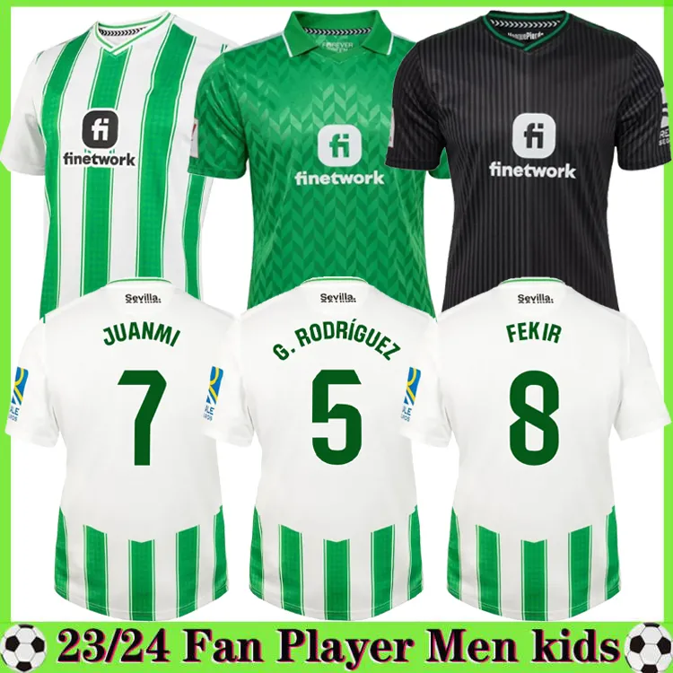 23 24 Real Betis maglie da calcio 2024 ISCO JUANMI JOAQUIN FEKIR B.IGLESIAS Maglia da uomo A.GUARDADO AITOR R. RODRI PAUL Portiere GK Divisa da calcio Giocatore fan Kit per bambini