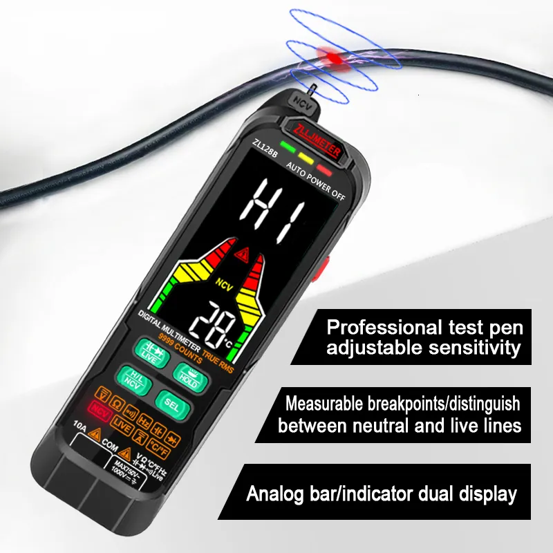 マルチメーターマルチメトロデジタルプロファイオンマルチメーター9999 T-RMS LCD Multimetre DC AC電流電圧テスター容量ダイオードUSBテスター230825