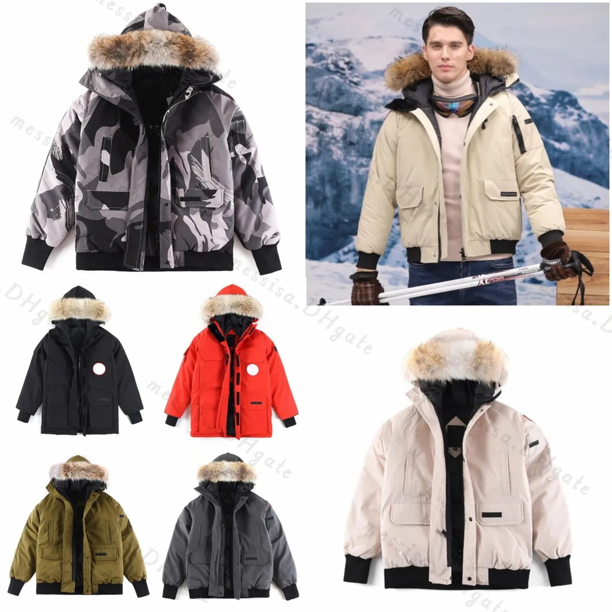 Piumino di design da uomo Cappotti caldi invernali Oca canadese da donna Casual Lettera Ricamo Moda invernale all'aperto Per coppie maschili Parka canadesi