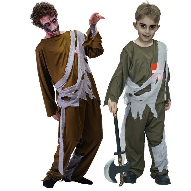 Specjalne okazje kostium zombie dla dorosłych dzieci mężczyzn Cosplay Halloween Boys Plaga odzież Rodzina Ubranie kostiumów 230825