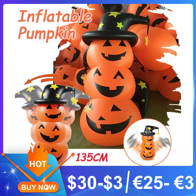 Other Event Party Supplies Large Halloween Inflatable Pumpkin Tumbler Decorations for Halloween Indoor Outdoor Yard Decoration Horror Props Kids Toy 1.4m 230825