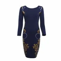 Casual Dresses Selling 2021 Drop Women Fall Long Sleeve Celebrity Style Floral Ladies Bodycon Party Print Dress Plus Size