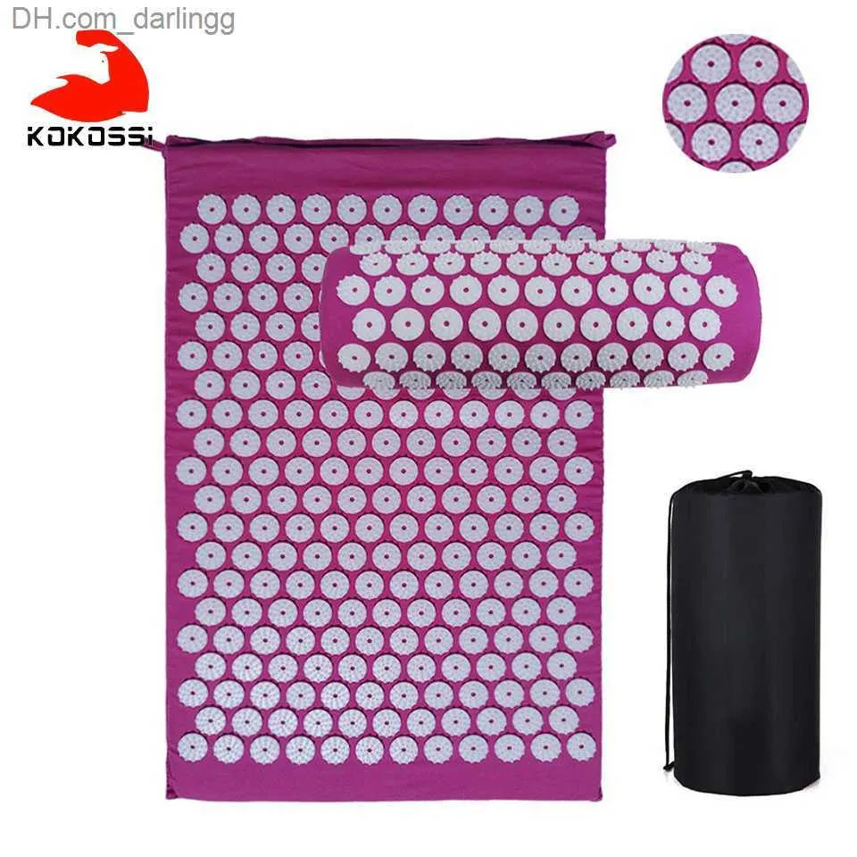 KoKossi Yoga Acupressure Mat And Acupressure Pillow Set Fitness Anti Stress Massager For Back