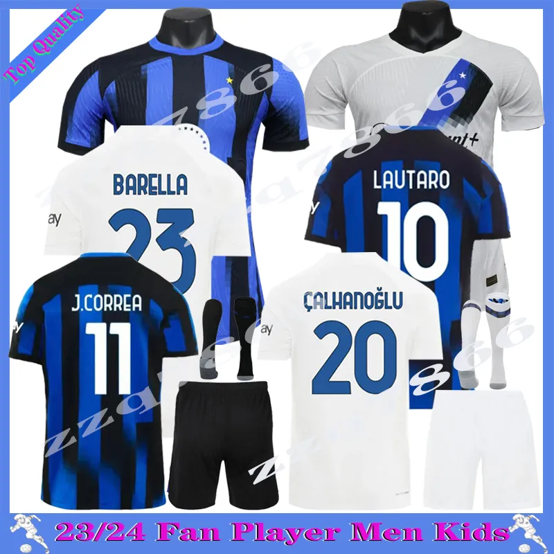 23 24 Fan player LUKAKU InterS LAUTARO Milan maglie da calcio ANNIVERSARY CORREA DZEKO BARELLA ASLLANI FRATTESI 2023 2024 BROZOVIC Home maglia da calcio uomo bambino kit