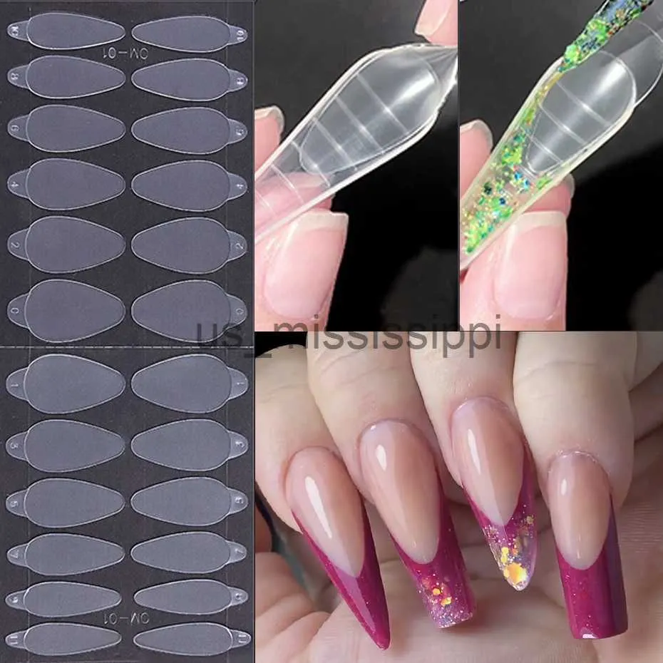 Ложные гвозди 24pcs Nail French Forma Двойная наклейка VROUND FARCH