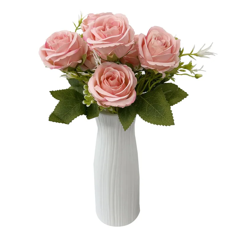 Decorative Flowers Artificial A bouquet of round roses flowers for family parties