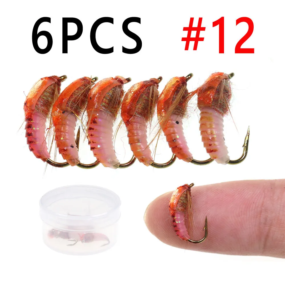 2 Pcs Realistic Brown Nymph Scud Fly Lures - Trout Fishing Bait, Soft Plastic Artificial Insects - View #6