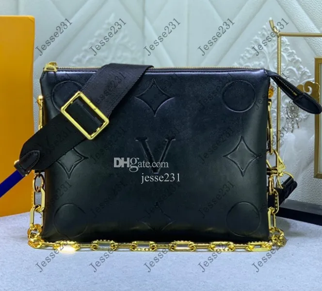 10A Qualidade Genuína Bolsa De Designer De Couro Mulheres Coussin PM Bolsa De Ombro Bolsa Crossbody Bolsa De Corrente De Ouro Bolsas Bolsas Bolsas Carteiras Mochila 26cm M57790