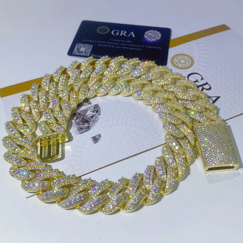 Προσαρμοσμένο Vvs Moissanite Dia Κουβανέζικη αλυσίδα k Ice Out 18mm Hip Hop Ανδρικά κοσμήματα κολιέ Miami_voghion.com