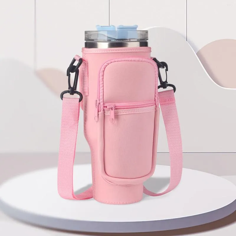 Vintage Thermal Straw Water Bottle With Strap Set For Women 40oz Sports