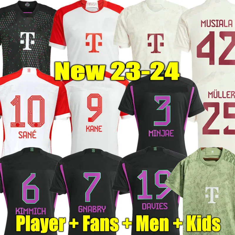ケイン23 24サッカージャージーSANE 2023 2024サッカーシャツGoretzka Gnabry Camisa de Futebol Men Kids Kits PlayerファンBayern Munich Oktoberfest Kit Neuer Minjae Kimmich