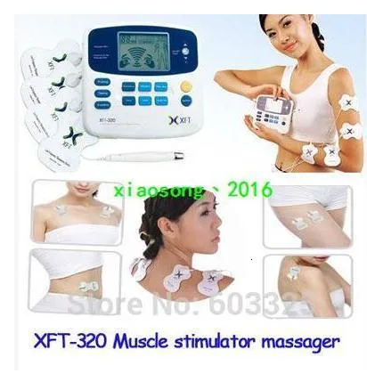 Andra massageföremål XFT320 Hälso- och sjukvårdskroppsfot Massager Dual Tens Machine Digital elektrisk terapi Akupunktur Massageador Stimulator Device 230826