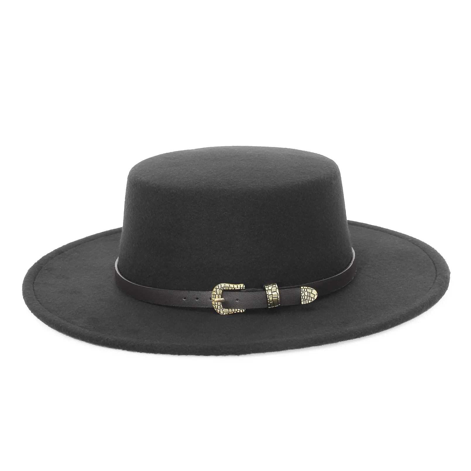 Pork Pie Hat Fit For Man Women Winter Autumn Men Casual Top Outdoor Warm Woolen Flat Brim Jazz Vintage Classic