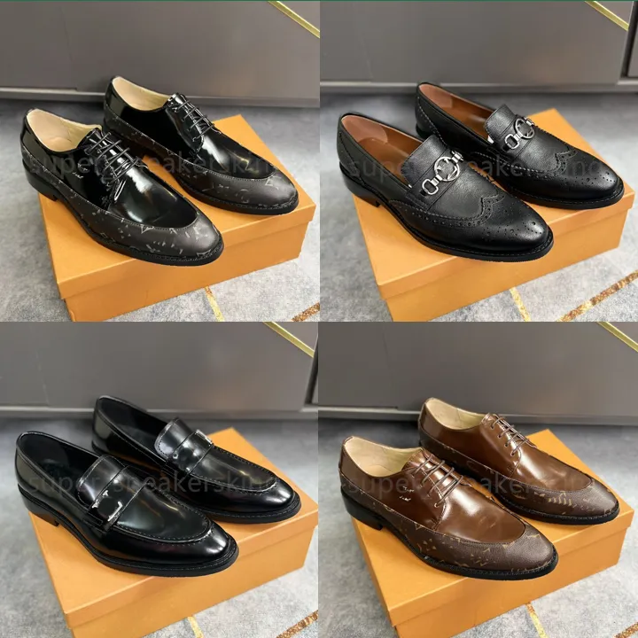 Designer masculino vestido sapatos de couro genuíno mocassins de negócios homens casuais sapatos de alta qualidade para homens sapatos planos tamanho 38-45 com caixa