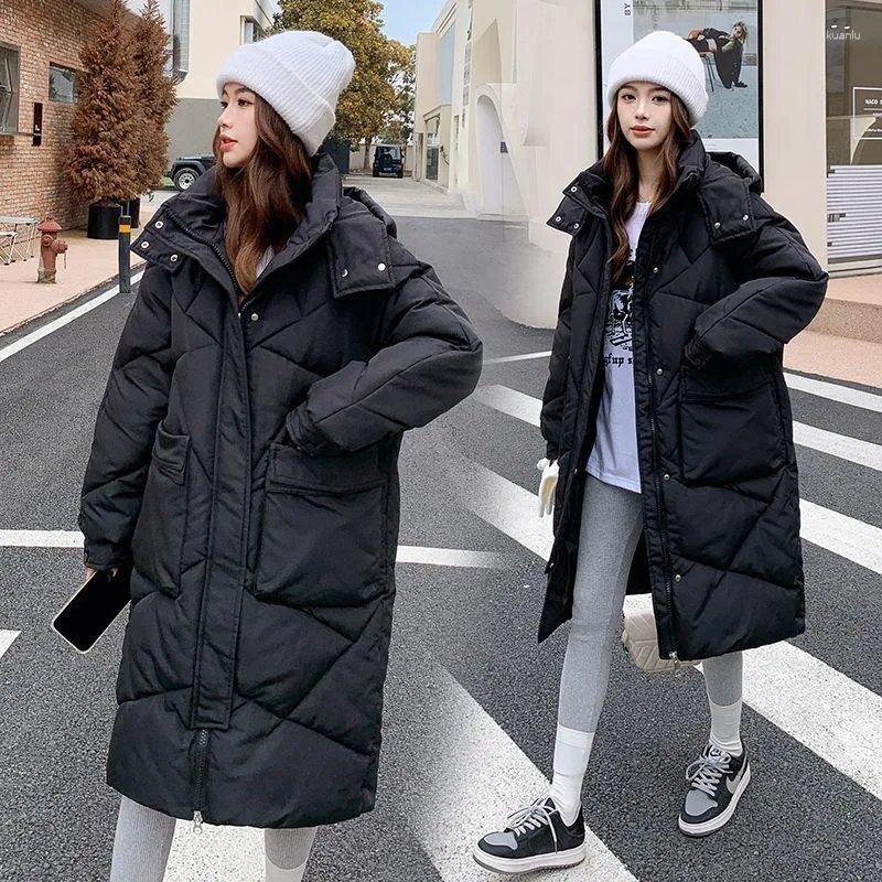 Abrigos de trinchera para mujer Abrigo largo de gran tamaño Mujer Invierno  Parkas con capucha Espesar Outwear Outwear Bolsillos grandes Estudiantes