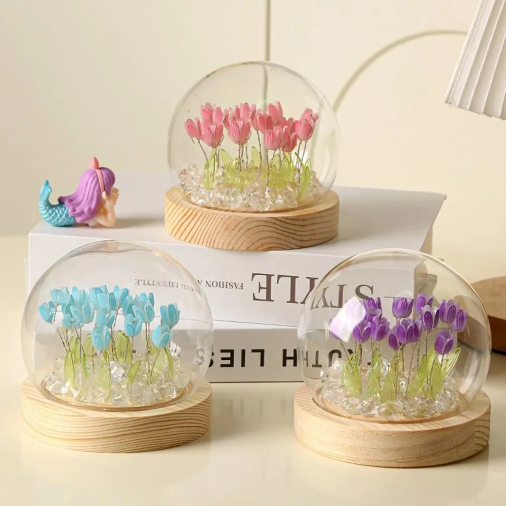 Decoratieve objecten Beeldjes Slaapkamer Vriendin Kindercadeaus Handgemaakt Bureaulamp Tulp Nachtlampje Bloemenlamp DIY Materiaal 230826