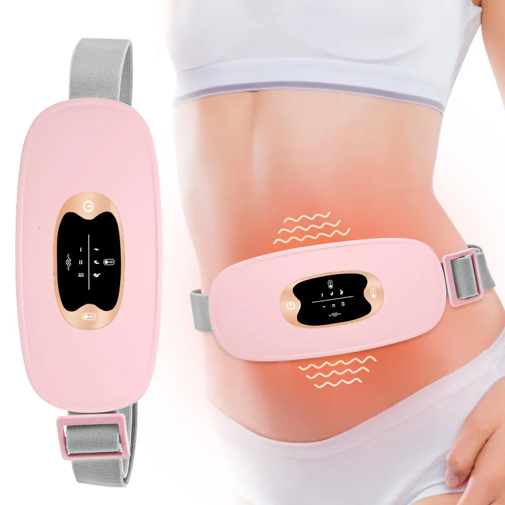 Other Massage Items Electric Period Cramp Massager Vibrator Heating Belt for Menstrual Relief Pain Waist Stomach Warming Women Gift Health Care 230826