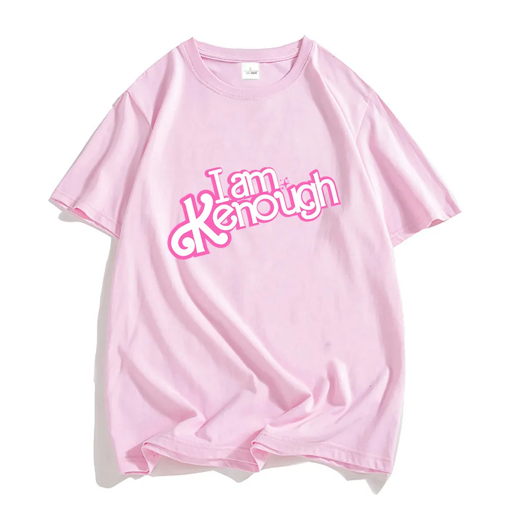 Dames T-shirt Ik ben Kenough Barbenheimer Roze T-shirts 100% katoenen T-shirts Zomer Losse grafische T-shirts O-hals Kleding vintage Streetwear 230826