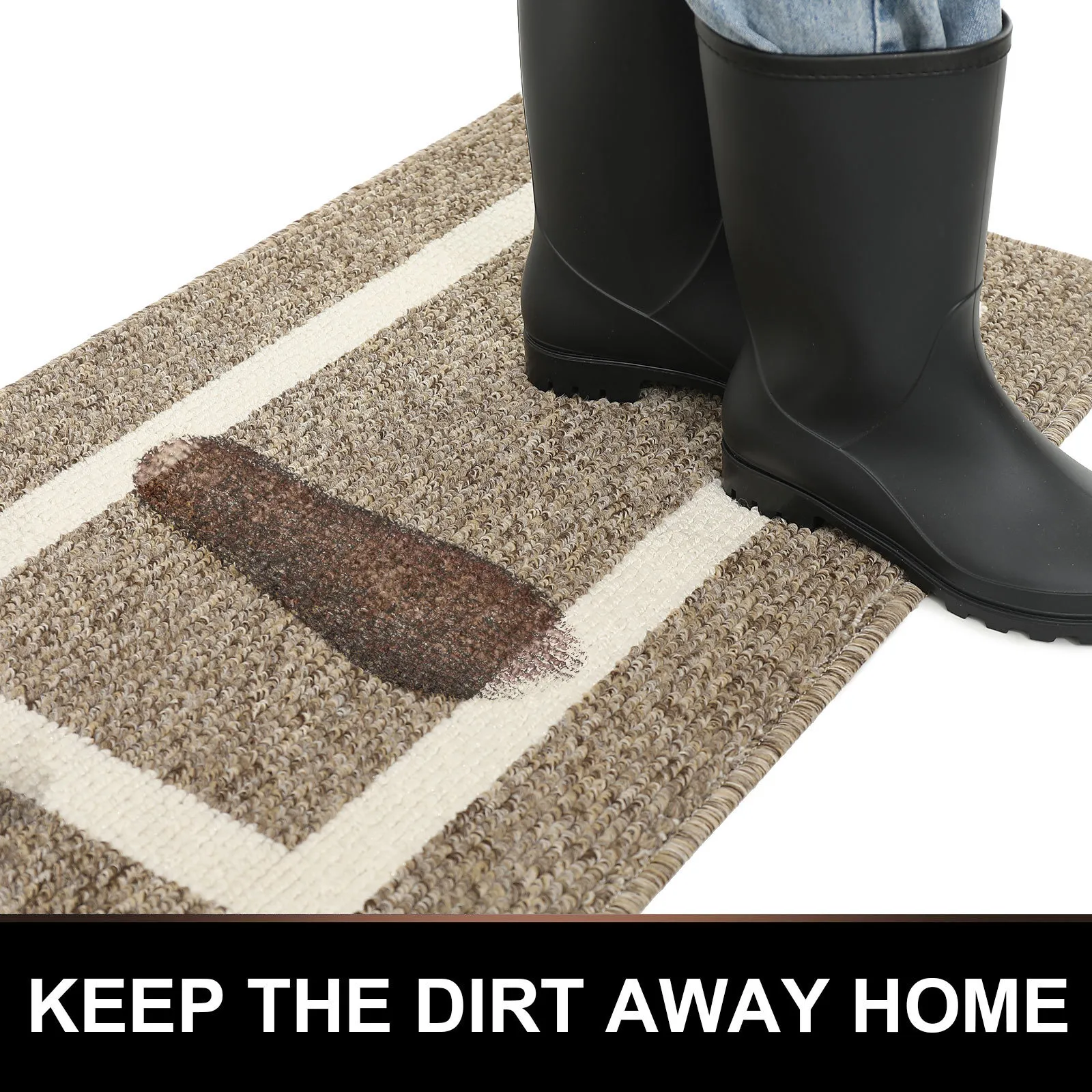 Olanly Dirt Resistant Entrance Door Mat Outdoor Soft Kitchen Rug Floor  Protector