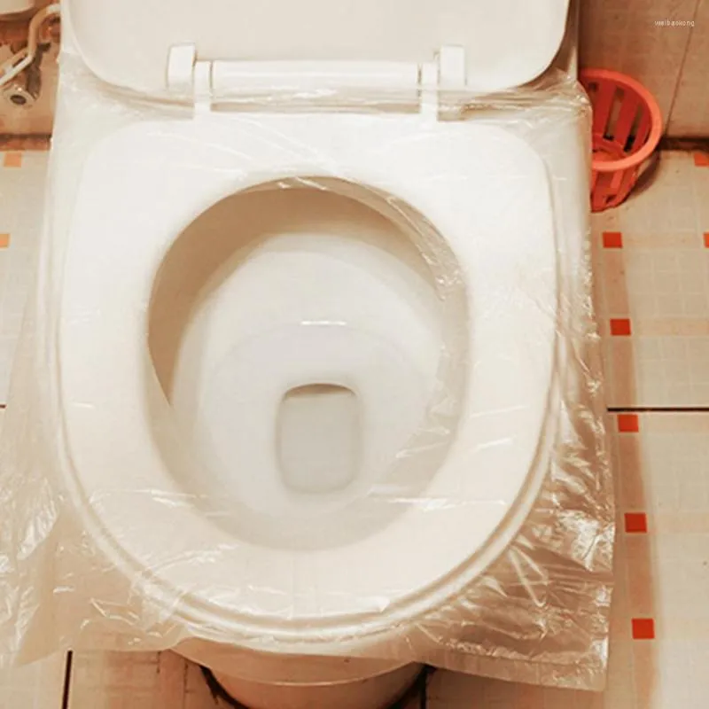 Assento do toalete cobre 50pcs almofada protetor descartável portátil embalado individualmente à prova d'água para shoppings // escritório