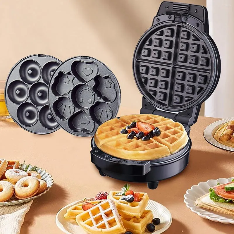 Stampi da forno Sandwich Maker 3 in 1 Waffle con piastre rimovibili Pressa  per panini Tostapane per panini per la colazione Formaggio grigliato