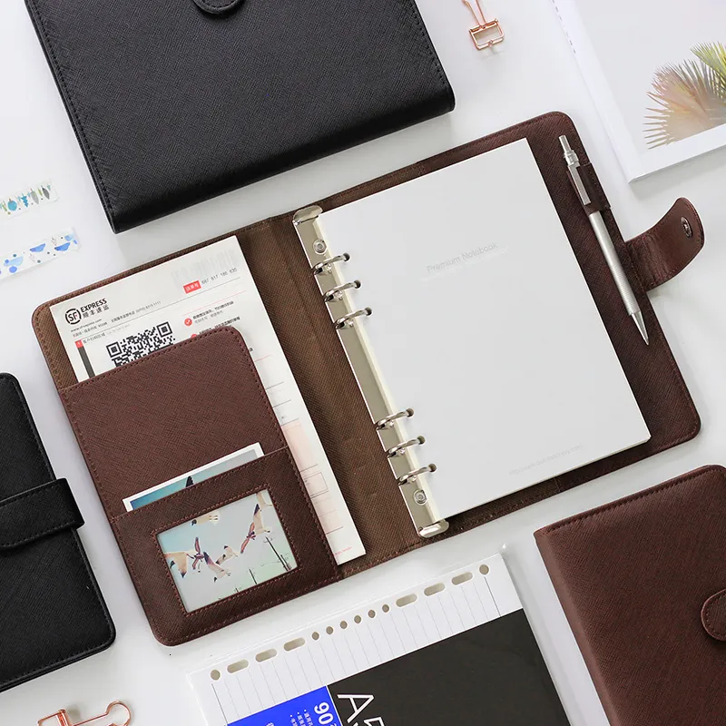 wholesale Brown Leather Notebook, A5 Loose-leaf Detachable Buckle Ring Thick Business Notebook Planner, Portable Travel Journal for Office, School, wholesale Brown Leather Notebook, A5 Loose-leaf Detachable Buckle Ring Thick Business Notebook Planner, Portable Travel Journal for Office, School,