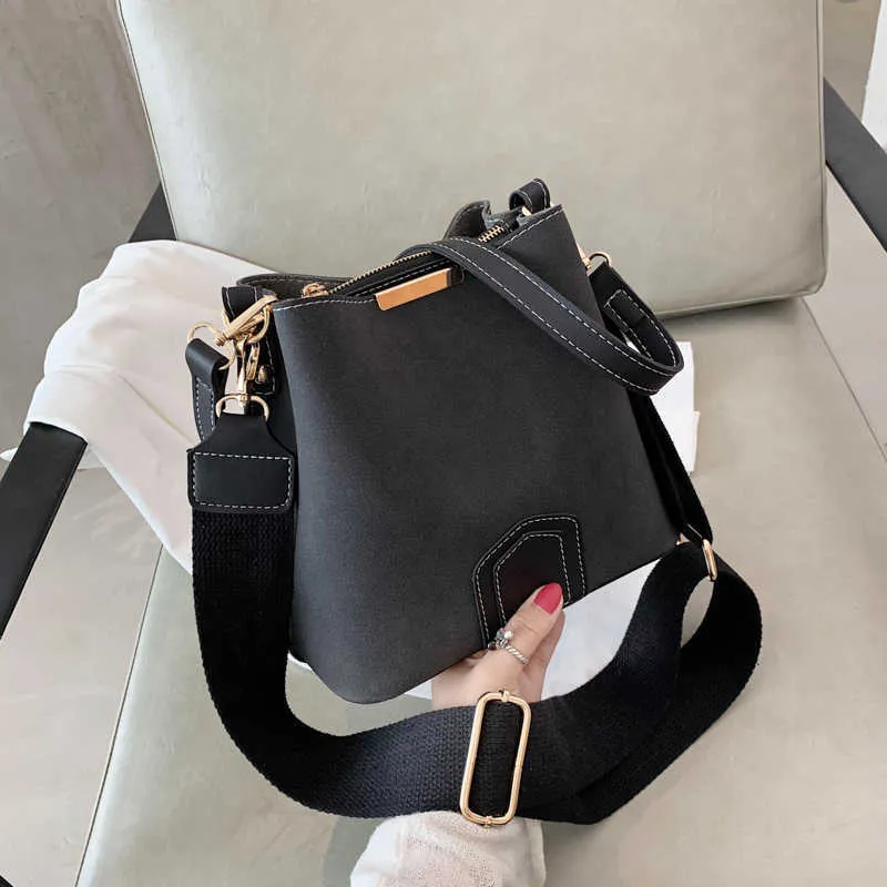 New Suede Shoulder Bag Female Casual Split Leather Women Handbags Simple Crossbody Bags For Women Designer Messenger Bags Sac