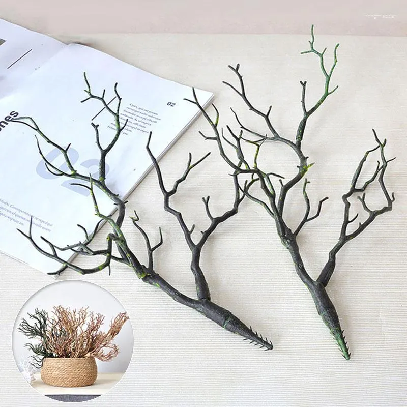 Decorative Flowers 1Pc Artificial Plastic Branch Fake Foliage Plant Tree DIY Antler Headband Wedding Party Home Decor Coral Flower Branches