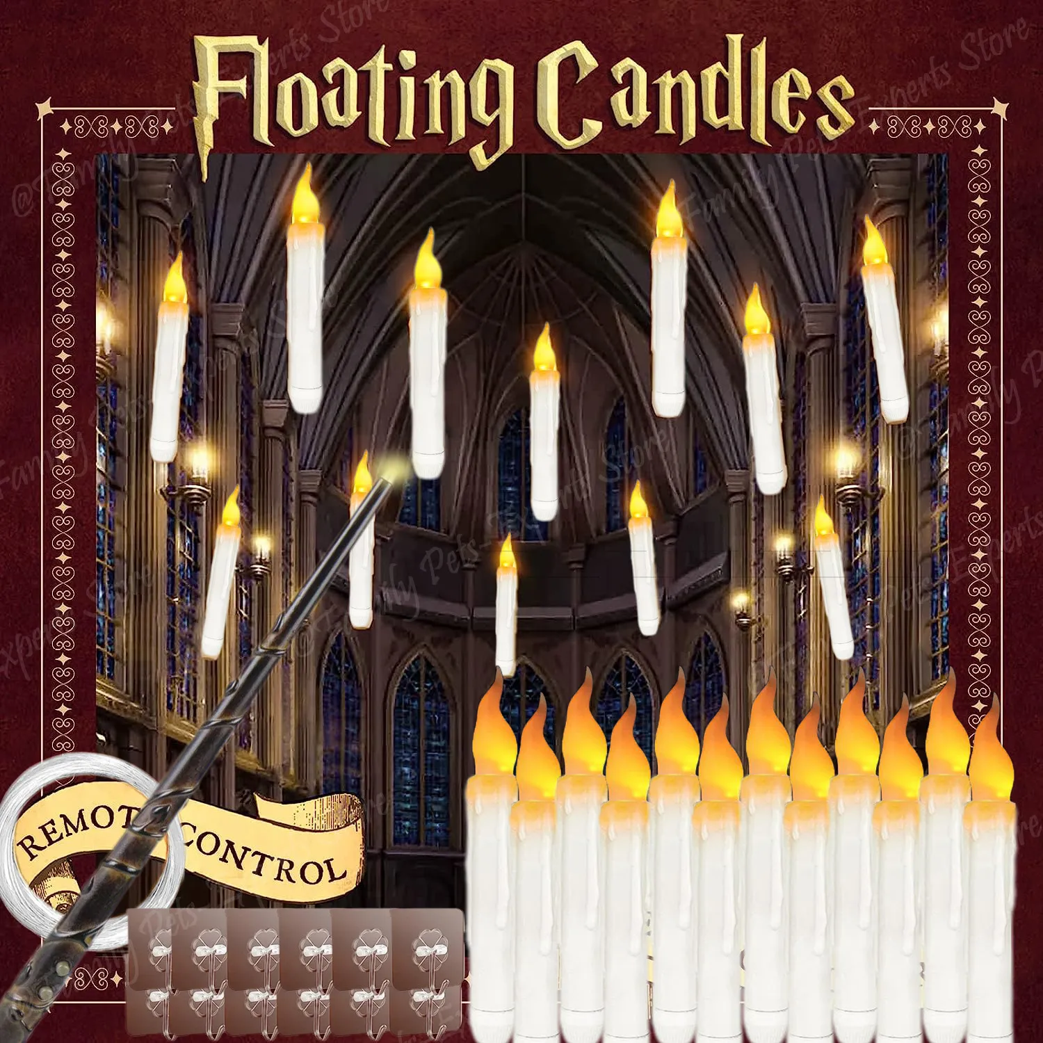 Candles 12 24Pcs Floating with Magic Wand Remote LED Flickering Flame Battery Operated for Halloween Xmas 230826