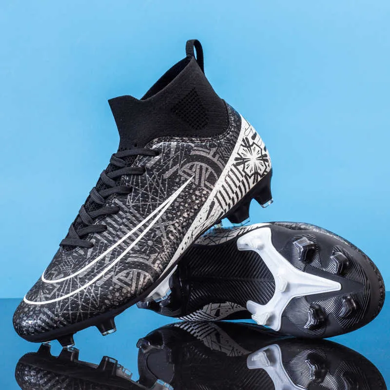 Nouvelle arrivée femmes hommes bottes de football haut de gamme jeunes garçons filles AG TF chaussures de football noir bleu blanc or enfants chaussures d'entraînement confortables pour enfants