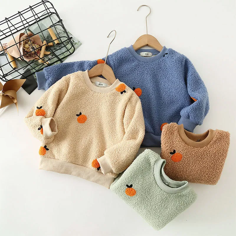 Pullover Kindertrui met print Patroonontwerp Peuterkleding Kinderen Teddy Fleece Warm sweatshirt voor babyjongens Meisjes 2-10 Y 230826