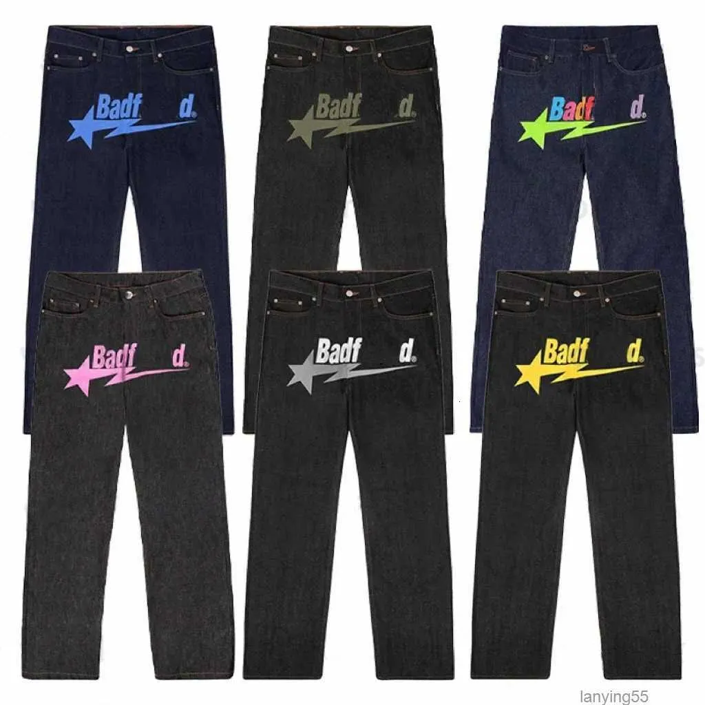 Jeans larghi da uomo stampa streetwear pantaloni hip-hop Y2K Jeans vestiti dritti pantaloni gotici larghi in denim Pantalones Vaqueros Badfriend D1Fm #YJX5