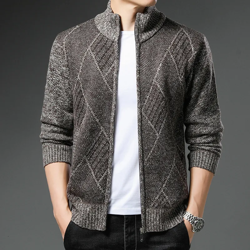 Large Size Men Solid Knitted Sweater Jacket With Zipper, Hooded Pockets,  And Black Korean Style Perfect For Winter 201120 From Dou01, $35.78